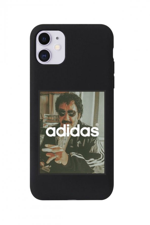 Iphone 11 Siyah Lansman Müslüm & Adidas Tasarımlı Dayanıklı Kılıf