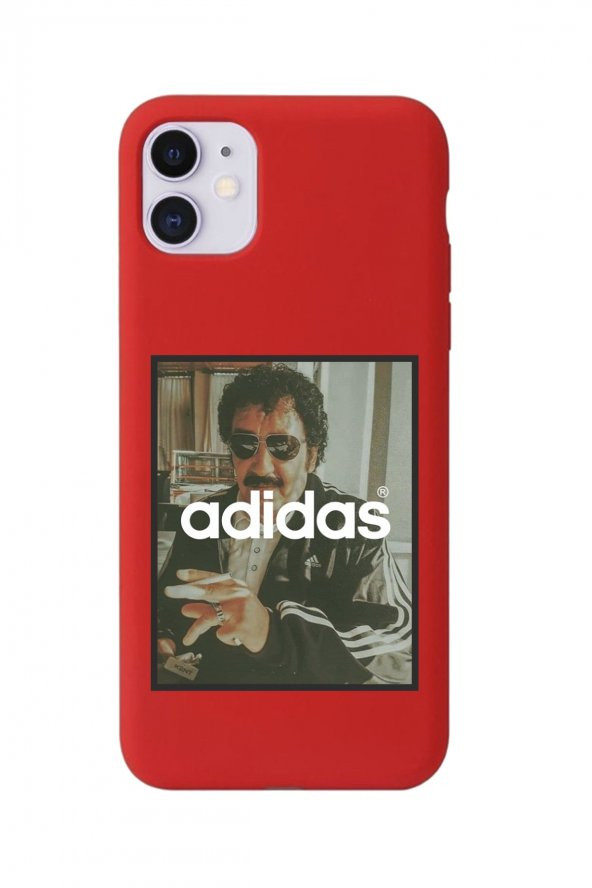 Iphone 11 Kırmızı Lansman Müslüm & Adidas Tasarımlı Dayanıklı Kılıf