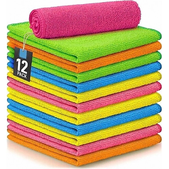 Çok Amaçlı Mikrofiber Temizlik Bezi 30 x 40 cm 12 adet