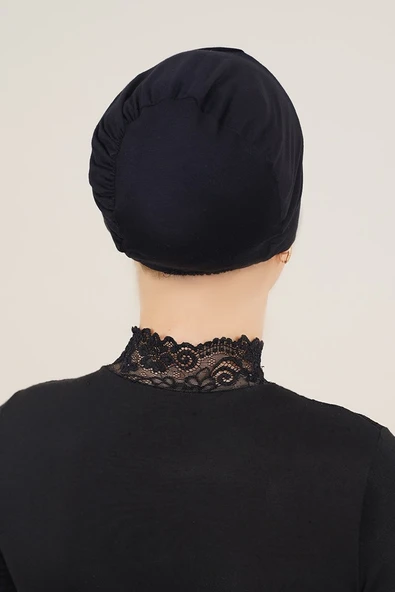 Çapraz Bantlı Siyah Bone - Resim 3