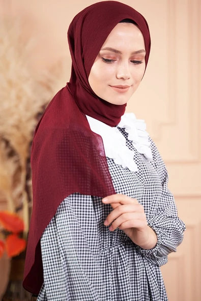 Elegant Serisi Bordo Şal -6