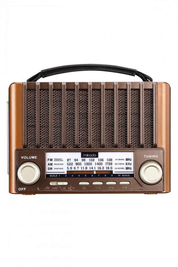 Mdr-310 Ahşap Güneş Enerjili Usb-sd- Fm/am/sw 3 Band Klasik Radyo+ışıldak Bluetooth Hoparlör - 2