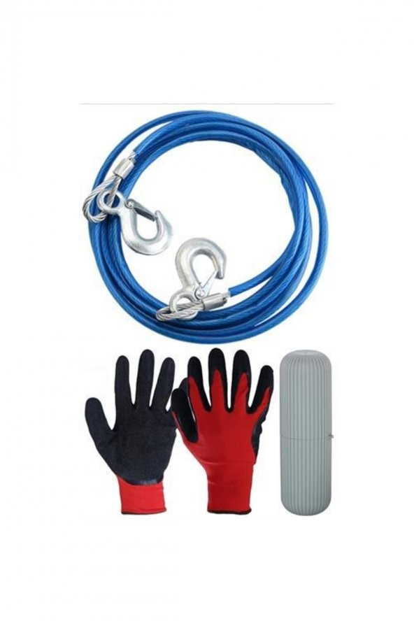 Giftmatikcenter 2 Ton 3.5 Mt Çelik Çekme Halatı Eldiven Set 428711