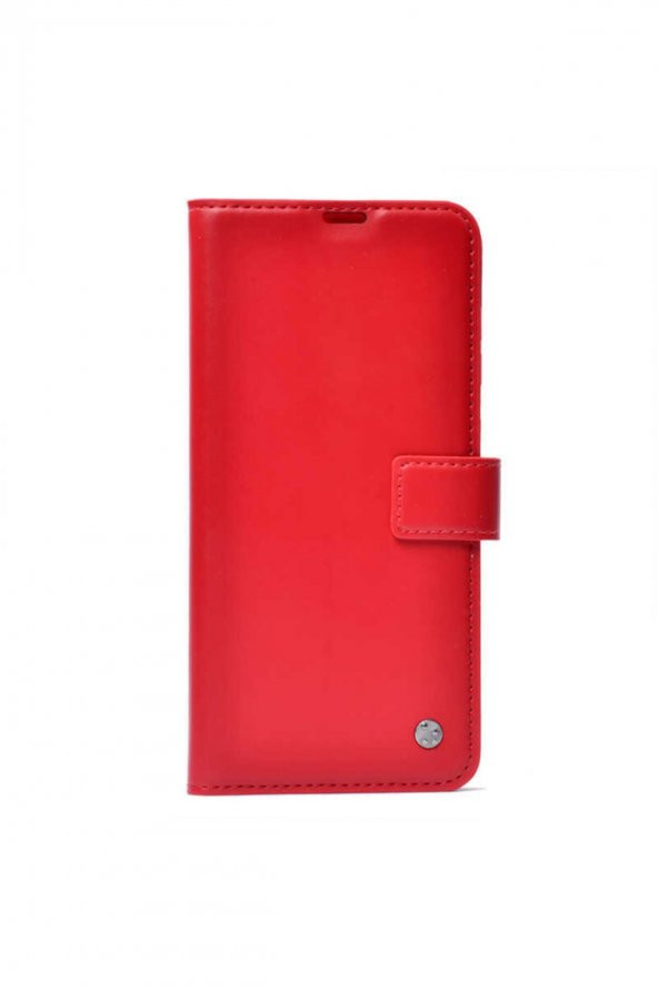 Xiaomi Redmi Note 9 Kılıf Zore Kar Deluxe Kapaklı Kılıf Renk Kırm