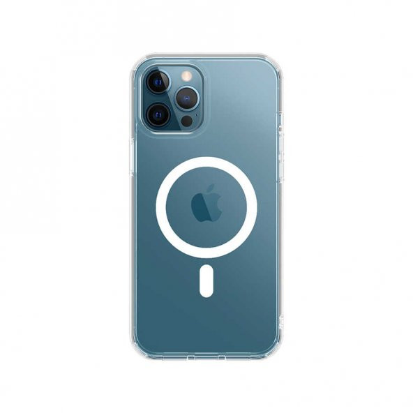 Apple iphone 13 Pro max Kılıf Magnetic Crystal Case Magsafe Wireless Kapak Şeffaf