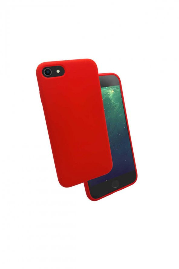 Apple Iphone 8 Kılıf Zore Silk Silikon Kırmızı