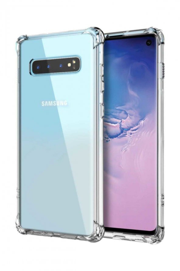 Samsung Galaxy S10 Kılıf Antishock Silikon Köşeli Şeffaf Airbag Arka Kapak