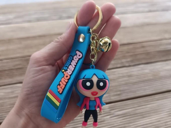 Anahtarlık Powerpuff Silikon Anahtarlık Çanta Süsü Karakter Figür Oyuncak 15240 - Resim 2