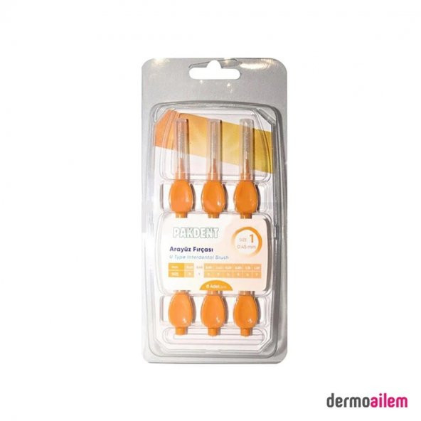 Pakdent Arayüz Fırçası U Tipi 0,45 Mm 6lı Turuncu