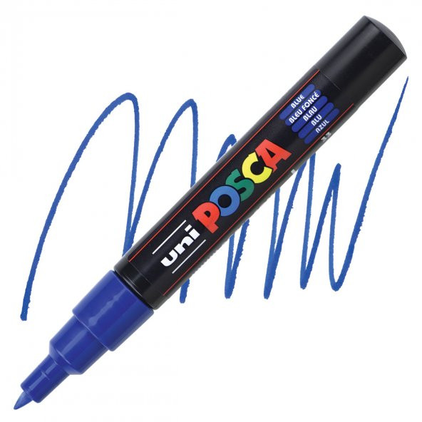 Uni Posca 0.7 Su Bazlı Poster Markörü Mavi (Blue) Pc-1m - 2