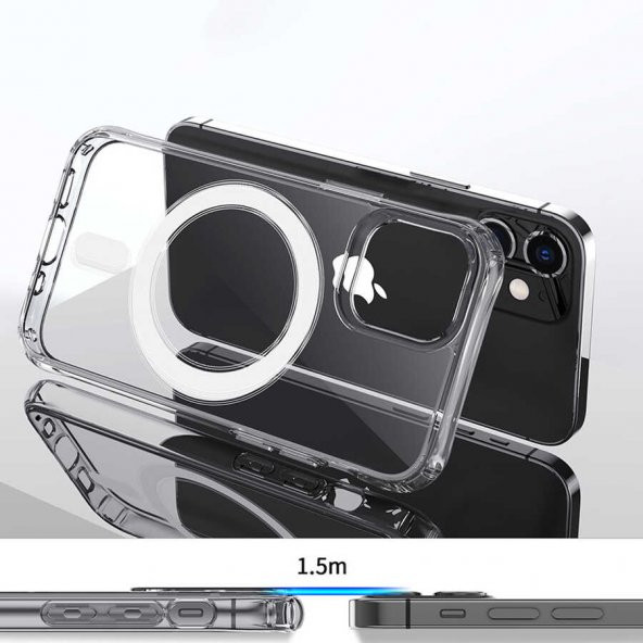 Apple Iphone 12 Mini Kılıf 5.4" Magsafe Wireless Kapak Şeffaf