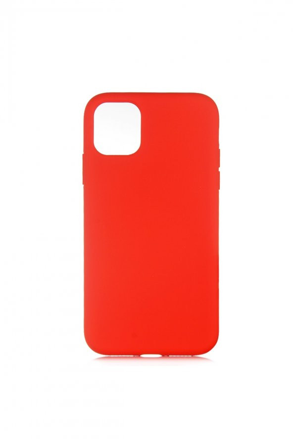 Apple Iphone 12 Pro Max (6.7") Kılıf Lsr Yumşak Silikon Kadife Iç Yüzey Lansman Arka Kapak Kırmızı