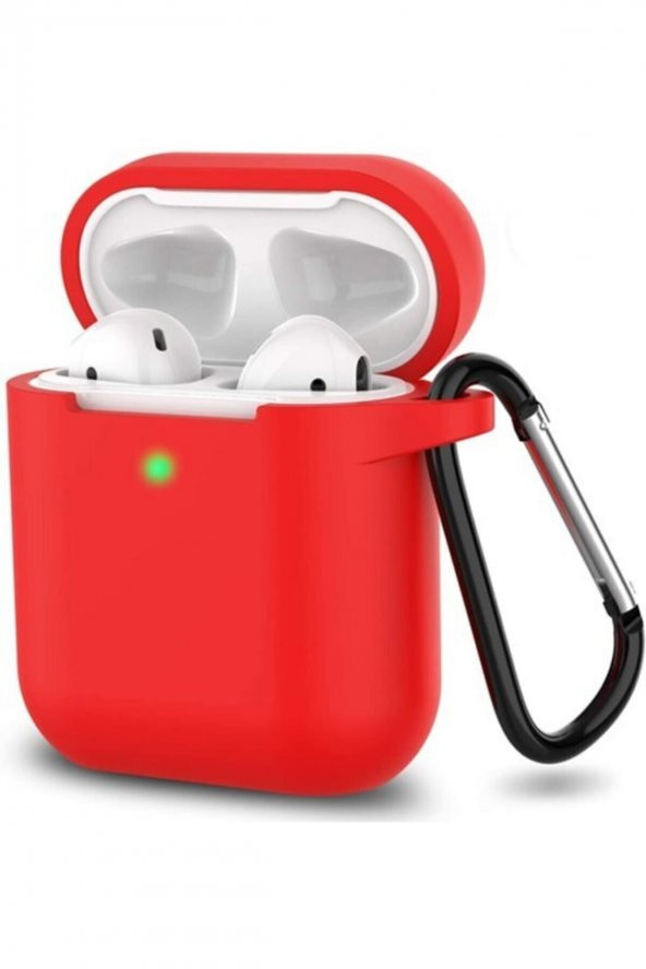 Apple Airpods 1 2 Nesil Kancalı Kulaklık Kılıfı Kırmızı
