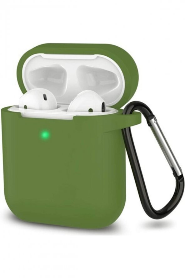 Apple Airpods 1 2 Nesil Kancalı Kulaklık Kılıfı Yeşil