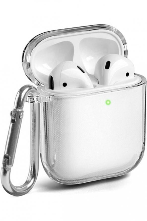 Apple Airpods 1 2 Nesil Kancalı Kulaklık Kılıfı şeffaf