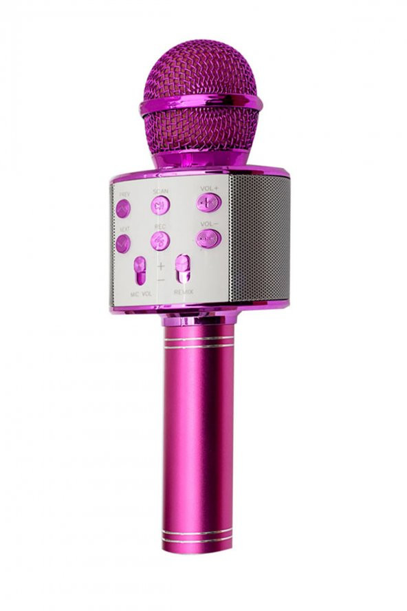 Dijimedia WS858 Karaoke Mikrofon - Koyu Pembe