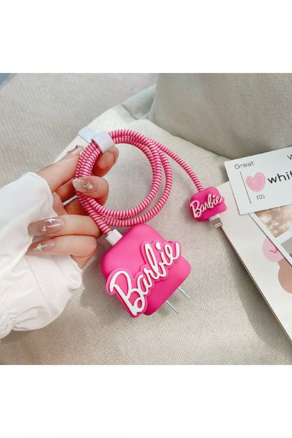 Barbie Şarj Başlık Kablo Koruyucu Set