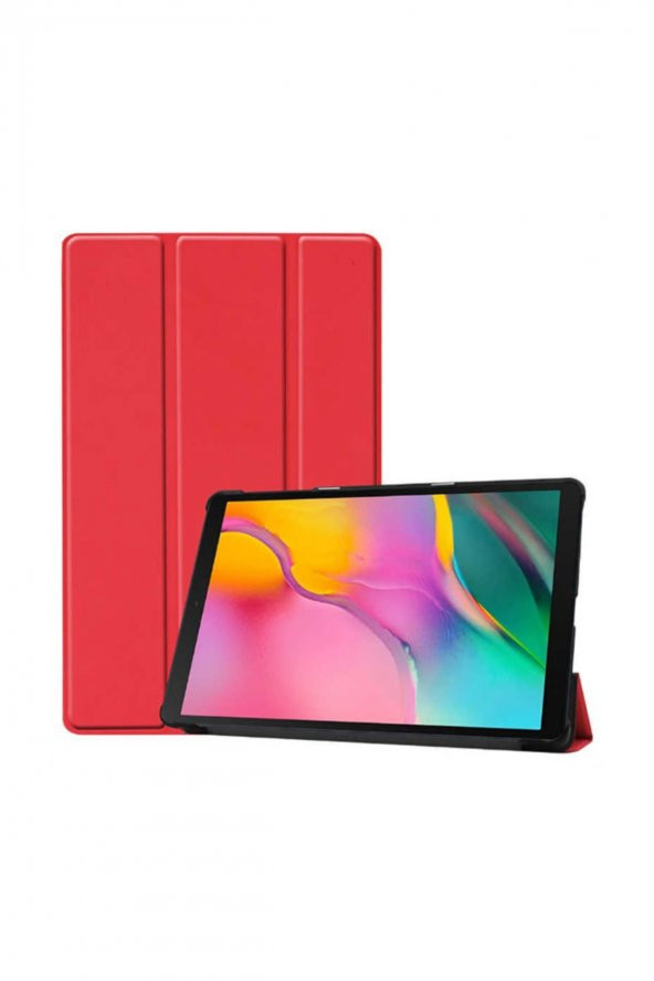 Samsung Tab S5e T720 T725 10.5 Inç Tablet Kılıf Akıllı Kapak Kılıf Kırmızı