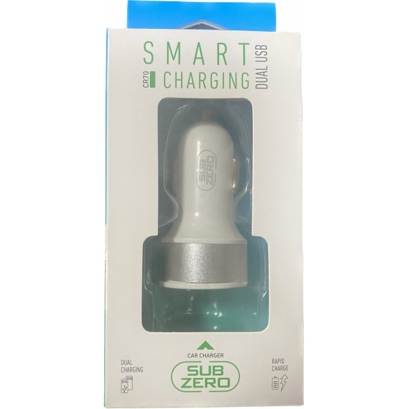Subzero CR70 2.1A Çift Çıkışlı Araç Şarj Başlığı - 2