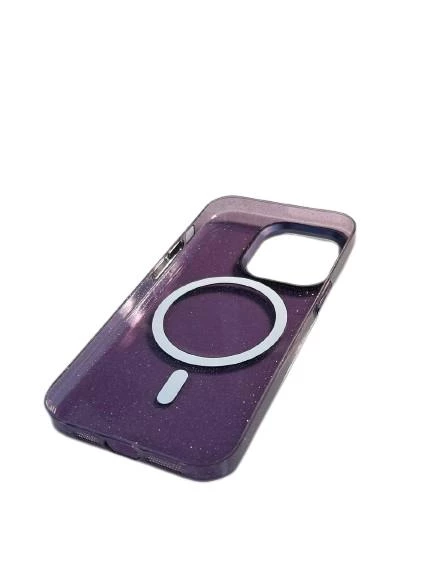 İphone 14 Pro Max Pixel Simli Sert Magsafe Kapak Kılıf - Resim 3