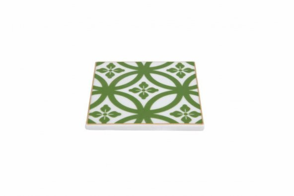 Porland Morocco Desen1 Yeşil Bardak Altlığı 10x10 cm  04A+P021641 - 2