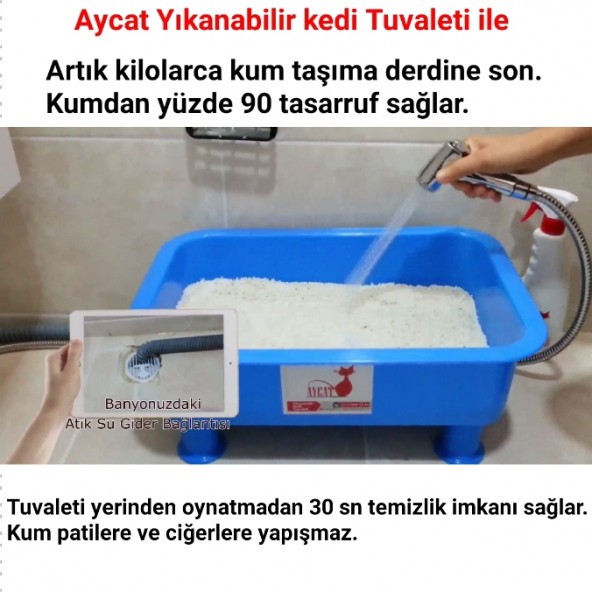 Aycat Yıkanabilir Kedi Kumu 3 Kg - 2
