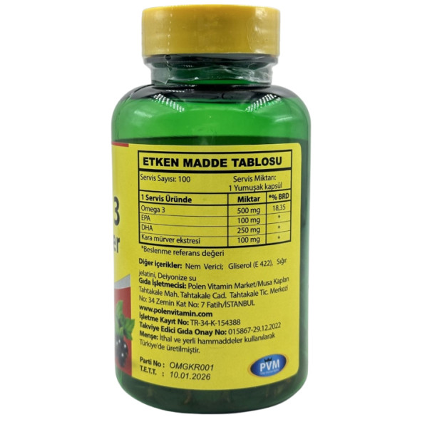 Vitapol Omega 3 Çoçuk Balık Yağı Kara Mürver 100 Softgel For Kids Çoçuklar İçin - 2