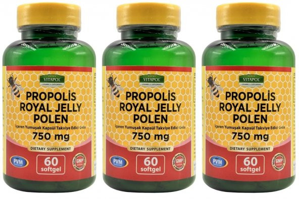Vitapol Propolis Arı Sütü Polen 3x60 Kapsül