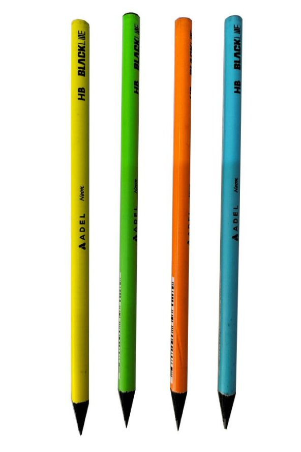 Kurşun Kalem 4 Adet Black Neon HB Siyah Kurşun Kalem Black Neon Desenli HB Kalem Yerli Üretim