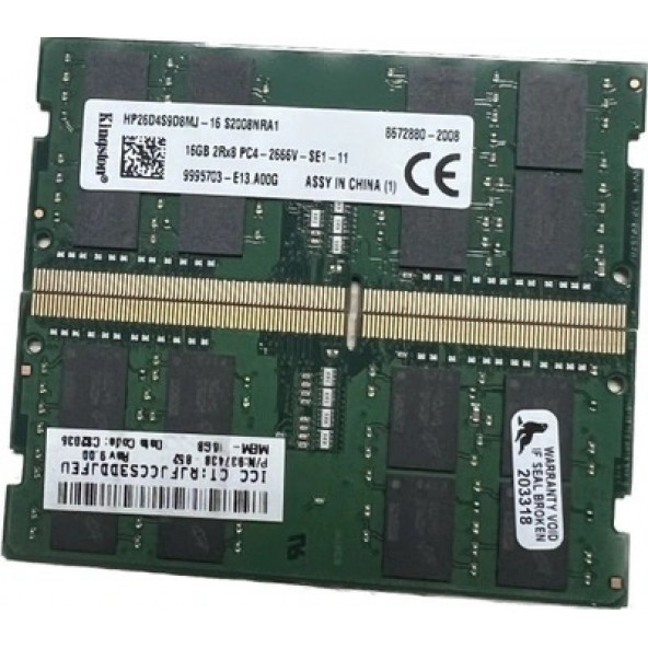 Kingston HP26D4S9D8MJ-16 16GB DDR4 2666MHz 1,2V CL19 260Pin SO-DIMM DDR4 NOTEBOOK RAM BELLEK 2.EL