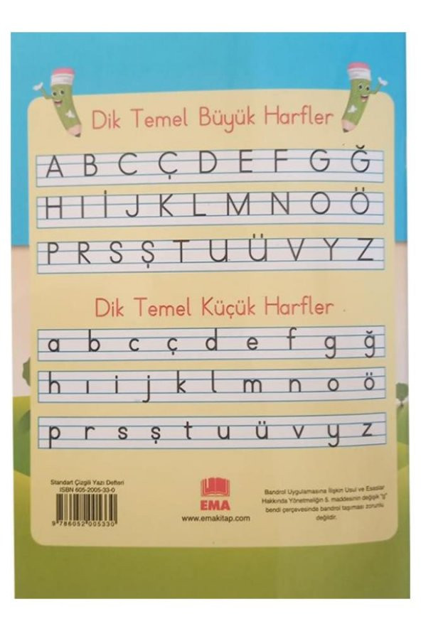 Güzel Yazı Defteri A4 Boy 19x27 cm 24 Yaprak 3 Adet Standart Çizgili Yazı Defteri Dik Temel Harflerle 1. Sınıf - 3