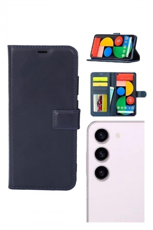 Samsung Galaxy S23 Kamera Korumalı Cüzdanlı ve Kapaklı Kılıf - Resim 3