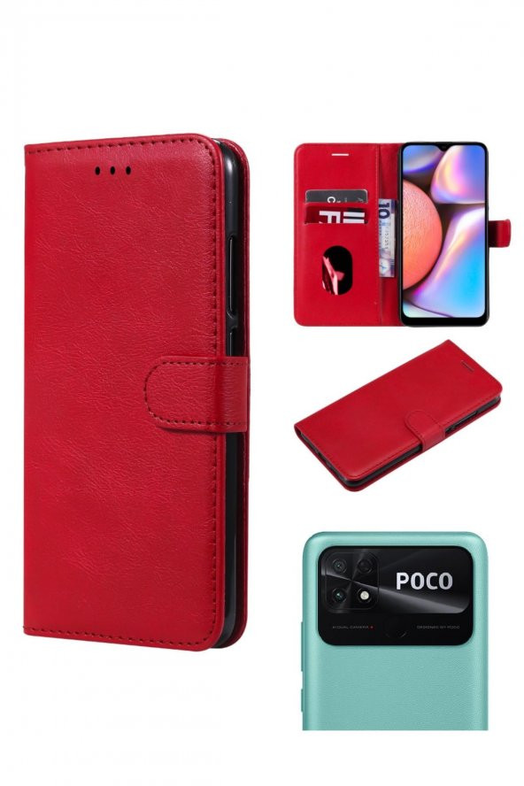 Xiaomi Poco C40 Cüzdanlı Ve Kapaklı Kılıf - Resim 3