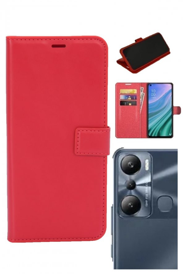 INFINIX Hot 20i Kamera Korumalı Cüzdanlı ve Kapaklı Kılıf - Resim 3