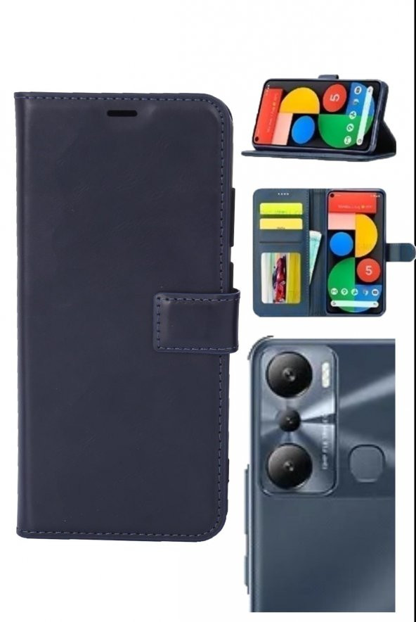 INFINIX Hot 20i Kamera Korumalı Cüzdanlı ve Kapaklı Kılıf - Resim 4