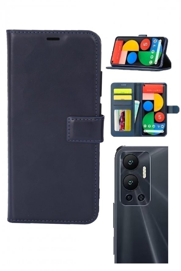 INFINIX Hot 12 Kamera Korumalı Cüzdanlı ve Kapaklı Kılıf - Resim 4