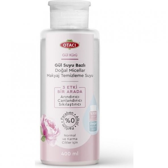 Otacı Gül Kürü Gül Suyu Bazlı Doğal Micellar Makyaj Temizleme Suyu 400 ml