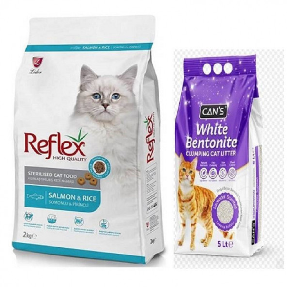 Reflex Cat Sterilsed Kısır Kedi Maması 2 Kg Somon Balıklı + 5 LT Kedi Kumu