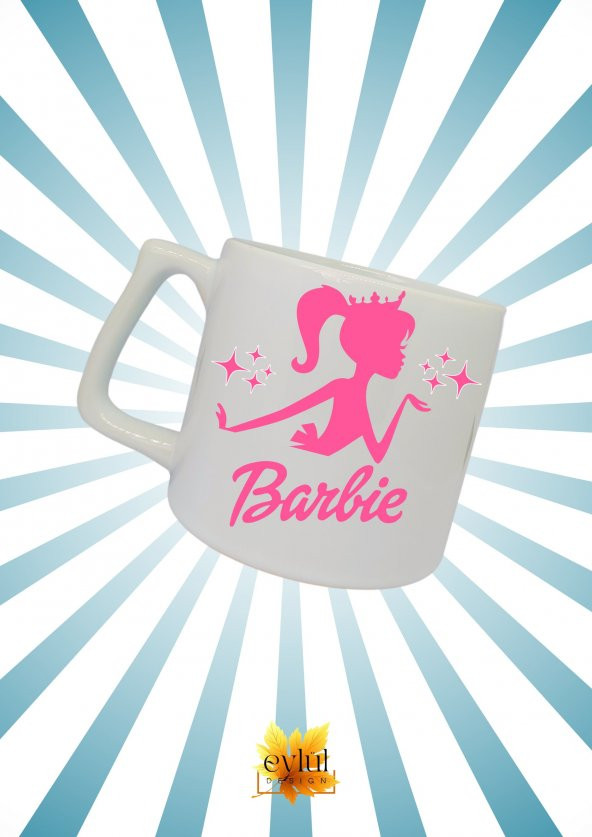 Barbie Özel Tasarım Baskılı Lüks Seramik Kupa Bardak Çay-kahve Bardağı