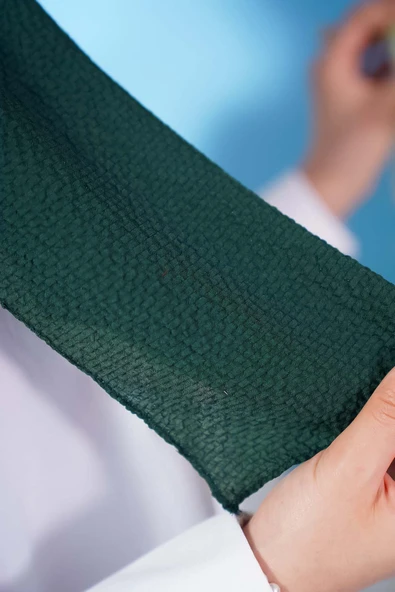 Mio Caz Zümrüt Yeşili Şal - Resim 4