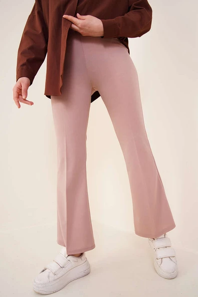 İspanyol Paça Düz Vizon Pantolon - Resim 2