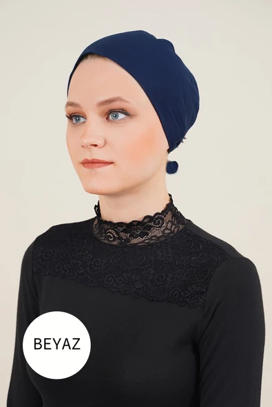 Dikişsiz Penye Beyaz Bone ürün görseli 1