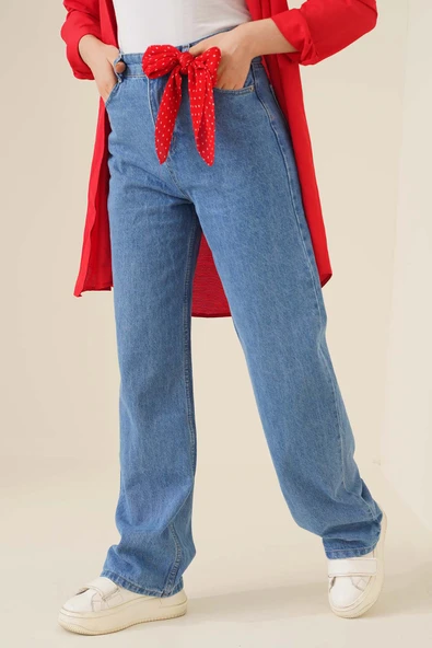 Boru Paça Açık Kot Jean Pantolon ürün görseli 1