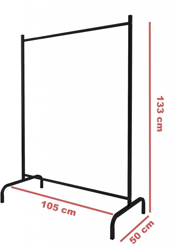 Exent Konfeksiyon Askısı Ayaklı Askılık Elbise Askılığı Siyah - 2