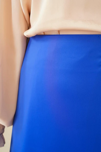 Evaze Saten Saks Etek - Resim 4