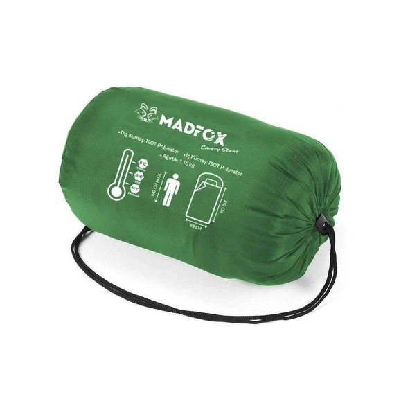 Madfox Cavery Stone Uyku Tulumu -10°C YEŞİL - 6