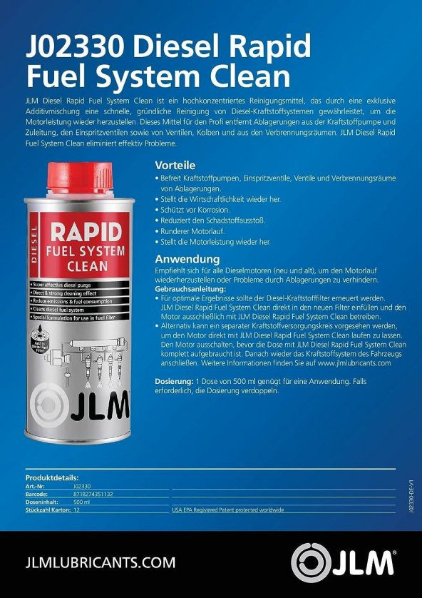 JLM Hizli ve Komple Dizel Yakit Sistemi Temizleyici 500ml. - 5