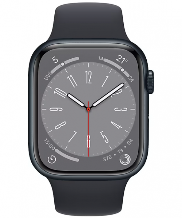 Apple Watch Series 8 GPS 45mm Gece Yarısı Alüminyum Kasa ve Spor Kordon Akıllı Saat - 2