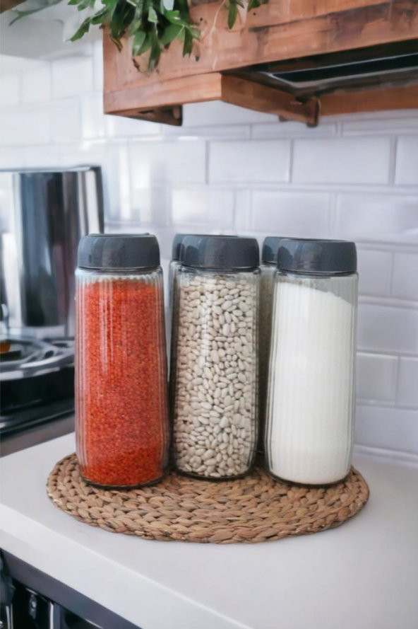 Rossel Premium Alin 6 adet Kavanoz 1500 ml Gri - 4