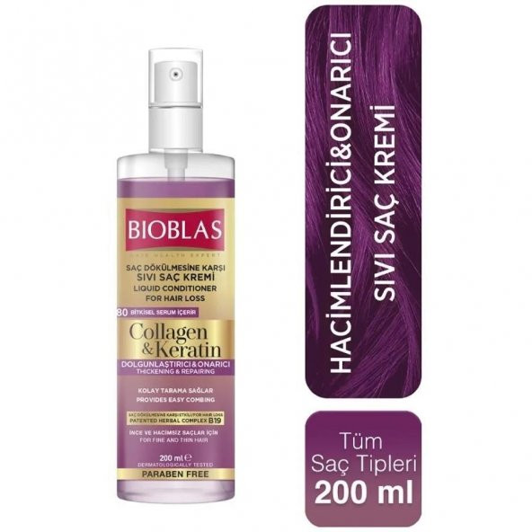 Bioblas - Kolajen & Keratin Sıvı Saç Kremi 200 ml